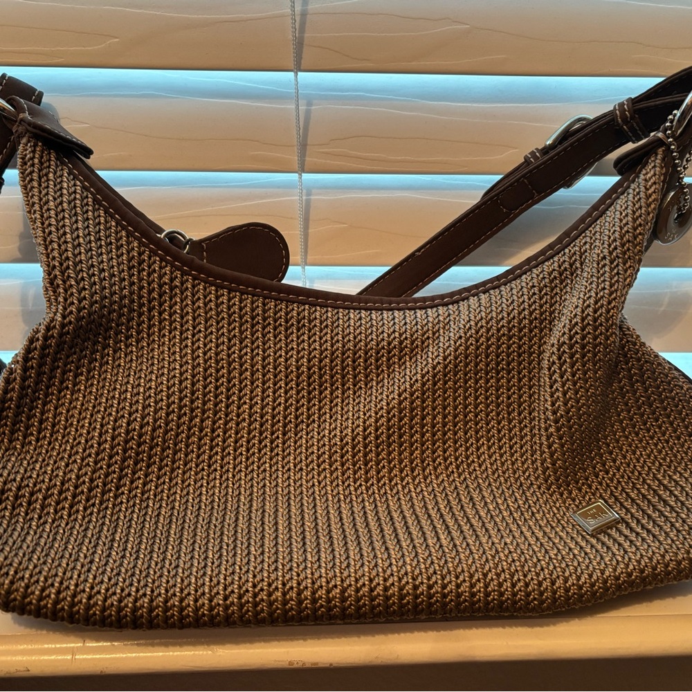 Brown Woven Shoulder Bag